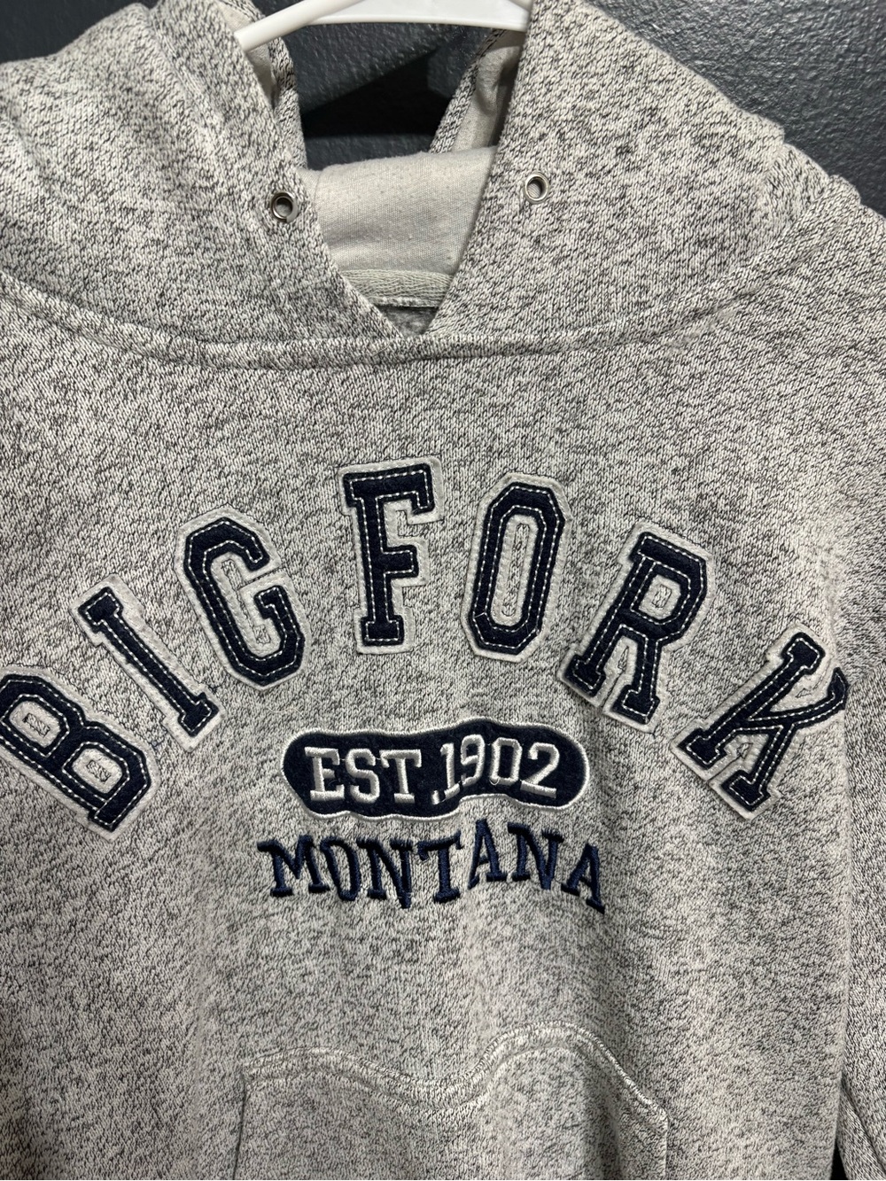 Crazy 8 Gray Hoodie with Navy Accent